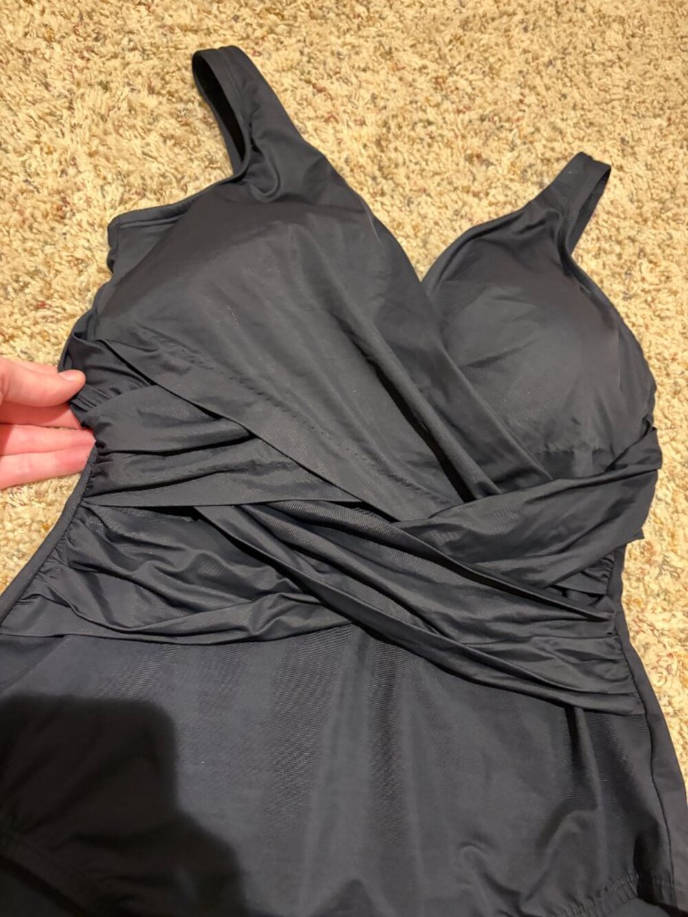 Lands End DD-Cup SlenderSuit Wrap One Piece Swimsuit - Picture 5 of 14